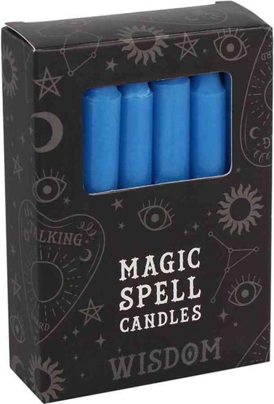 Magic Spell Kaarsen Wisdom Set van 12 Blauw