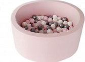 Ballenbad 90x40cm inclusief 200 ballen - Roze: wit, parel, grijs, zilver, babyblauw