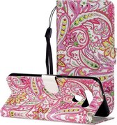 Voor LG K51 Olie Reliëf Gekleurde Tekening Patroon Horizontale Flip PU Lederen Case met Houder & Kaartsleuven & Portemonnee (Peper Bloem)