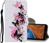 Voor Xiaomi Redmi Note 8 Pro Gekleurde Tekening Patroon Horizontale Flip Leren Case met Houder & Kaartsleuven & Portemonnee (Vier Vlinder)