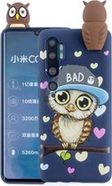 Voor Xiaomi Mi Note 10 schokbestendige cartoon TPU beschermhoes (blauwe uil)