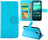 Voor Nokia 1.3 Crazy Horse Texture Leather Horizontale Flip Beschermhoes met Houder & Kaartsleuven & Portemonnee & Fotolijst (babyblauw)