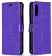 Voor Sony Xperia L4 Crazy Horse Texture Horizontale Flip Leren Case met Houder & Kaartsleuven & Portemonnee & Fotolijst (Paars)