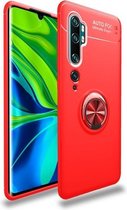 Voor Geschikt voor Xiaomi Mi Note 10 / CC9 Pro Lenuo schokbestendige TPU beschermhoes met onzichtbare houder (rood)