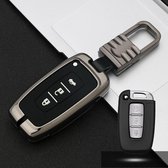 Auto Lichtgevende All-inclusive Zinklegering Sleutel Beschermhoes Sleutel Shell voor Hyundai E Stijl Smart 3-knop (Gun Metal)