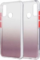 Voor Huawei P Smart 2020 gradiënt schokbestendig TPU + acryl beschermhoes met afneembare knoppen (gradiënt bruin)