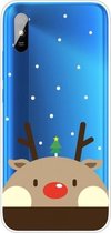 Voor Xiaomi Redmi 9A Christmas Series transparante TPU beschermhoes (Fat Deer)
