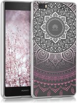 kwmobile telefoonhoesje voor Huawei P8 Lite (2015) - Hoesje voor smartphone in paars / wit / transparant - Indian Sun design