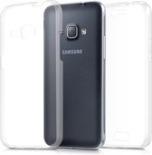 kwmobile 360 graden hoesje voor Samsung Galaxy J1 (2016) - volledige bescherming - siliconen beschermhoes - transparant