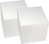 Set van 4x stuks piepschuim vormen/figuren kubus 20 x 20 cm - hobby knutsel artikelen