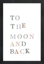 JUNIQE - Poster in houten lijst To The Moon and Back -30x45 /Kleurrijk