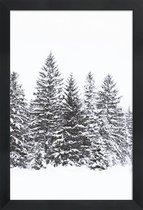 JUNIQE - Poster in houten lijst Zwarte winterbomen -20x30 /Wit & Zwart