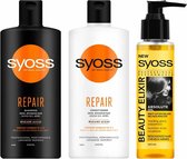 Syoss Repair Shampoo & Conditioner + Beauty Elixir Absolute Haarolie Pakket