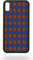 Blauw ruitjes Telefoonhoesje - Apple iPhone Xs Max