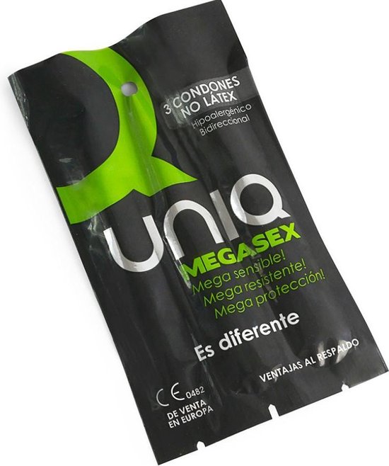 Uniq - MEGASEX - 3x condoom gemaakt van synthetische hars - ultiem gevoel  tijdens de... | bol.com