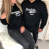 Setje hoodies Daddy Mommy met namen-twee stuks-Maat M
