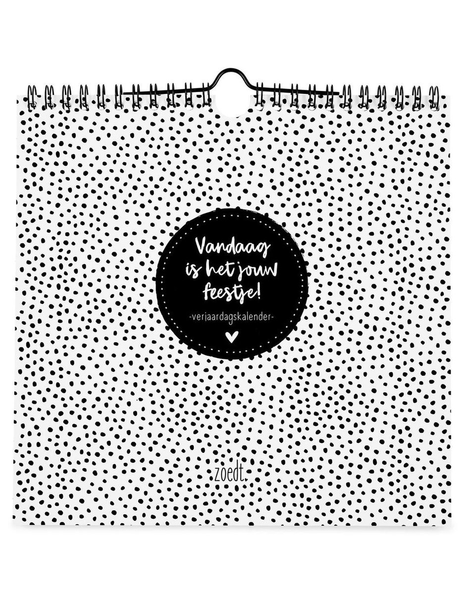 Zoedt verjaardagskalender - zwart wit - vierkant - met quotes