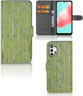 Wallet Book Case Samsung Galaxy A32 5G Telefoon Hoesje Green Wood