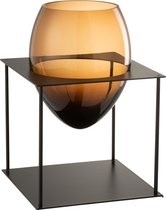 J-Line Vaas Joyce Bruin/Zwart Metaal/Glas Medium