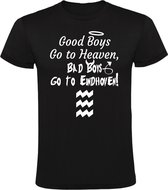 Good boys go to heaven, bad boys go to Eindhoven Heren t-shirt | lichtstad | 040 | psv | eindje |  Zwart