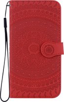 Apple iPhone 11 Pro Hoesje - Mobigear - Mandala Serie - Kunstlederen Bookcase - Rood - Hoesje Geschikt Voor Apple iPhone 11 Pro