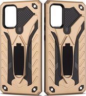 Samsung Galaxy S20 Plus Hoesje - Mobigear - Armor Stand Serie - Hard Kunststof Backcover - Goud - Hoesje Geschikt Voor Samsung Galaxy S20 Plus