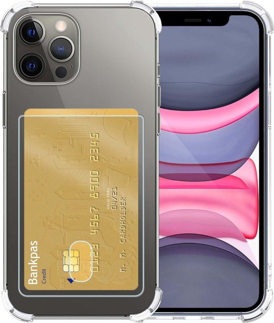 iPhone 11 Pro Hoesje Met Pasjeshouder - iPhone 11 Pro Pasjeshouder Card Case  - Transparant | bol.