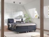 Boxspring inclusief Topdekmatras - Donkerblauw - 200x200 - Tweepersoons Bed