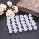 Verfpotjes / bewaarpotjes - 3ml - 30 stuks - plastic cosmetica potjes met deksel
