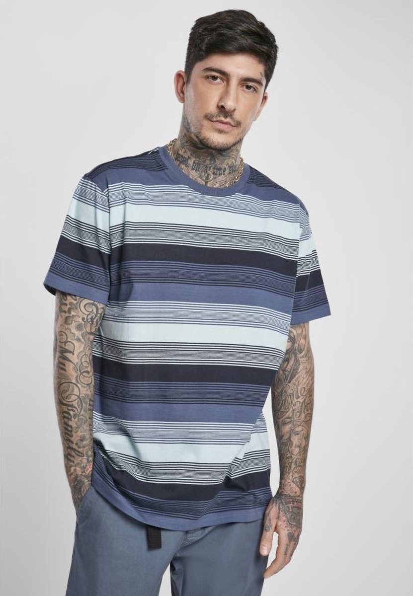 Urban Classics Yarn Dyed Sunrise Stripe Heren T-shirt S Blauw