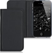 kwmobile hoesje voor Apple iPhone 4 / 4S - Flip cover in mat zwart - Telefoonhoesje