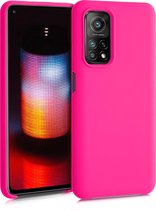 kwmobile telefoonhoesje voor Xiaomi Mi 10T / Mi 10T Pro - Hoesje met siliconen coating - Smartphone case in neon roze