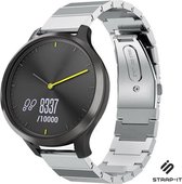 Stalen Smartwatch bandje - Geschikt voor  Garmin Vivomove HR luxe metalen bandje - zilver - Strap-it Horlogeband / Polsband / Armband