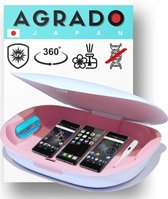 AGRADO UV-sterilisator S3 | Multifunctionele UV-desinfectiebox met geurverspreider | Geschikt voor o.a. smartphones, kleine elektra en gebruiksvoorwerpen, sieraden | Compatibel met tablet en 