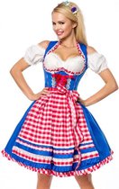 Dirndline Kostuum jurk -S- Dirndl Oktoberfest Blauw/Rood