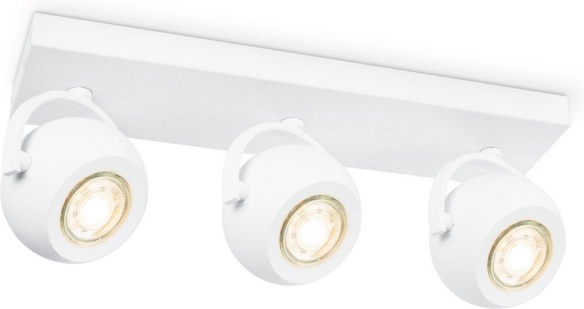 Home Sweet Home - Moderne LED Opbouwspot Nop - Wit - 36.5/9.5/14cm - 3 lichts plafondspot - Dimbaar - inclusief LED lichtbron - GU10 fitting - 5W 390lm 3000K - warm wit licht - gemaakt van metaal