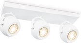 Home Sweet Home - Moderne LED Opbouwspot Nop - Wit - 36.5/9.5/14cm - 3 lichts plafondspot - Dimbaar - inclusief LED lichtbron - GU10 fitting - 5W 390lm 3000K - warm wit licht - gemaakt van metaal