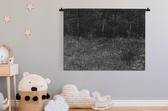 Tapisserie Vincent van Gogh - Représentation Zwart et blanc d'Asnières - Peinture de Vincent van Gogh Tapisserie coton 120x90 cm - Tapisserie avec photo