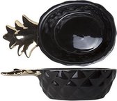 Pineapple Black Deco Schaal 14.5x8xh3.8cm (set van 4)