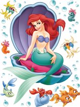 Disney muursticker Ariel - De kleine zeemeermin paars, rood en groen - 600190 - 65 x 85 cm