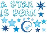 Adhesive geboorte a star is born blauw jongens