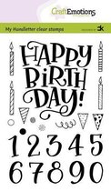 Clearstamps A6 handlettering - Happy Birthday & numbers, Carla Kamphuis