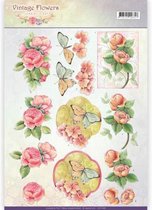 3D Knipvel - Jeanine`s Art - Vintage Flowers - Sweetheart Pink
