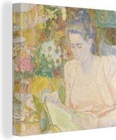 Canvas Schilderij Portret van mevrouw Marie Jeannette de Lange - Schilderij van Jan Toorop - 120x90 cm - Wanddecoratie