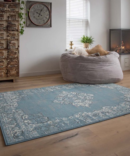 Vintage Vloerkleed Antiq - Joy de Vivre - blauw 270x370 cm