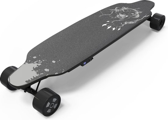 Elektrisch Longboard - Skateboard - Luipaard Zwart - 400W - met afstandsbediening - 28-32 km/u  - 6.6Ah Lithium Accu - Cool&fun
