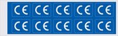 CE-label, rechthoekig, op kaart Blauw 20 x 15 mm (10/vel)