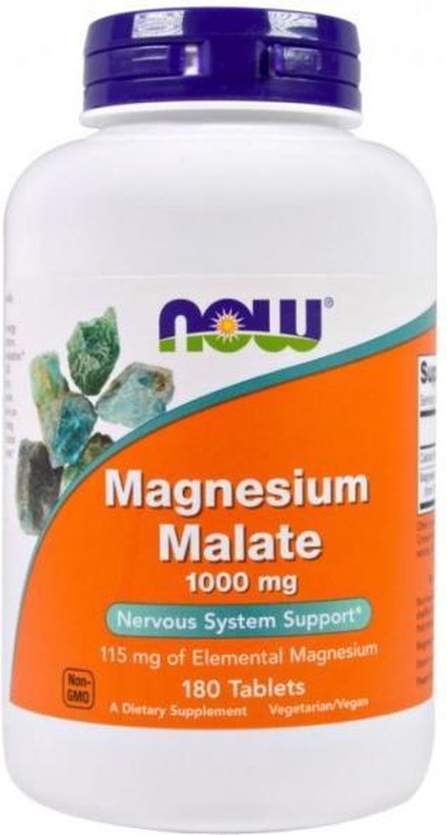 Goedkoopste Now Foods - Magnesium Malate 1000mg - 180 Tabletten