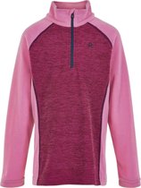 Color Kids - Fleece pullover met halve rits voor meisjes - Melange - Fuchsia roze - maat 110cm