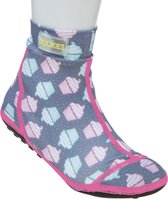 Duukies - Meisjes UV-strandsokken - Muffin Grey Pink - Grijs - maat 26-27EU